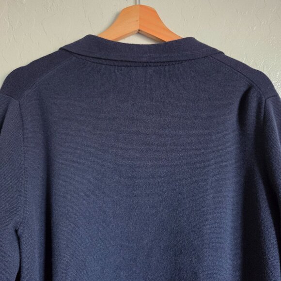 J.Crew Eloise Merino Wool Blend Sweater Blazer Blue Womens Small Open Front Knit - Picture 9 of 11